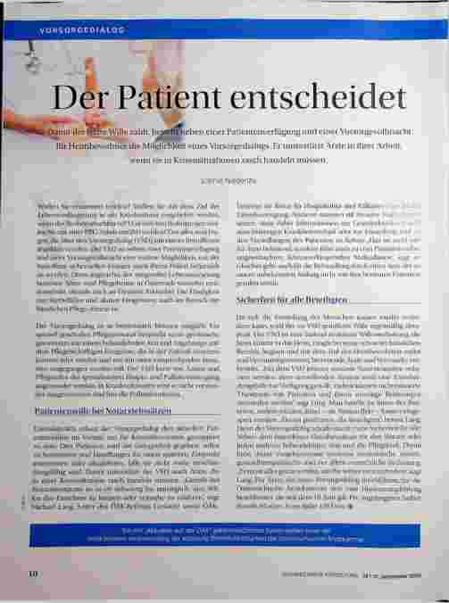 Vorschauseite 1: Der Patient entscheidet.