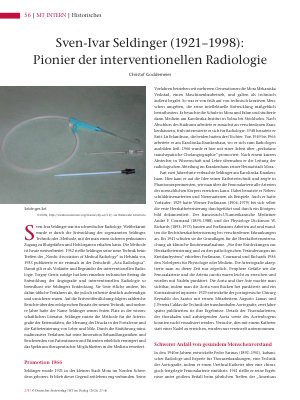 Vorschauseite 1: Sven-Ivar Seldinger (1921 – 1998): Pionier der interventionellen Radiologie