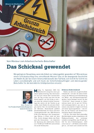 Vorschauseite 1: Vom Monteur zum Arbeitssicherheits-Botschafter Das Schicksal gewendet