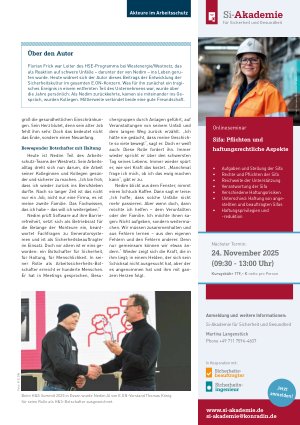 Vorschauseite 4: Vom Monteur zum Arbeitssicherheits-Botschafter Das Schicksal gewendet