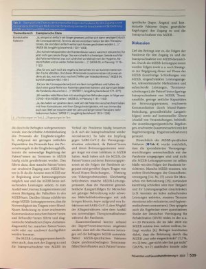 Vorschauseite 5: Zugang und Inanspruchnahme von Medizinischen Behandlungszentren für Erwachsene mit Behinderung (MZEB) während der Coronapandemie
