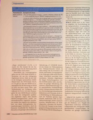 Vorschauseite 6: Zugang und Inanspruchnahme von Medizinischen Behandlungszentren für Erwachsene mit Behinderung (MZEB) während der Coronapandemie