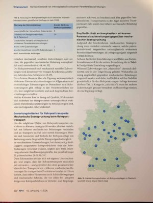 Vorschauseite 3: Versendung von antineoplastisch wirksamen Parenteraliazubereitungen mittels Rohrpost