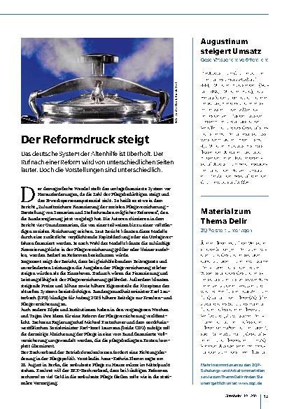 Vorschauseite 1: Der Reformdruck steigt.