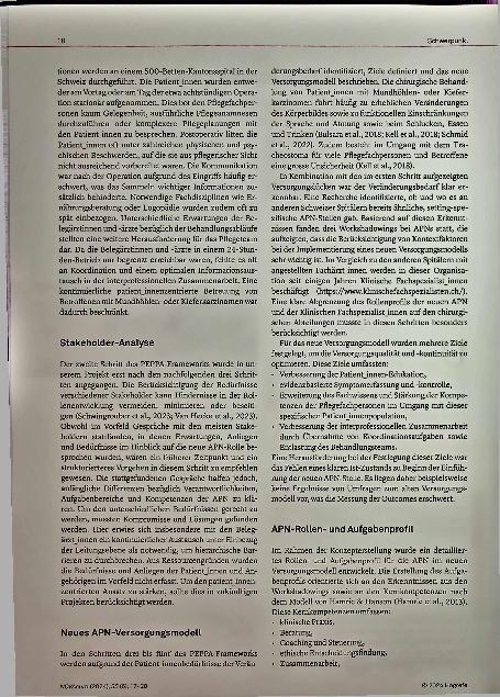 Vorschauseite 2: Advanced Practice Nurse Onkologie Erfahrungen mit der Rollenimplementierung für Patienten mit Mundhöhlenoder Kieferkarzinom