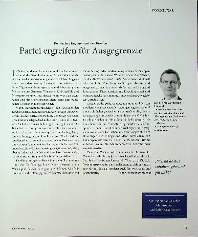 Vorschauseite 1: Politisches Engagement der Kirchen Partei ergreifen für Ausgegrenzte