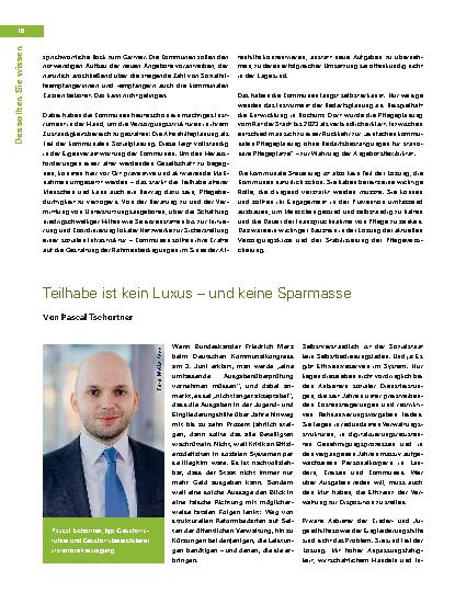 Vorschauseite 2: Die Träger schaffen Versorgung – nicht die Kommunen