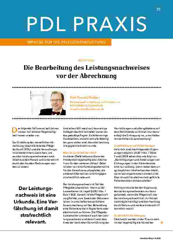 Vorschauseite 1: Die Bearbeitung des Leistungsnachweises vor der Abrechnung.