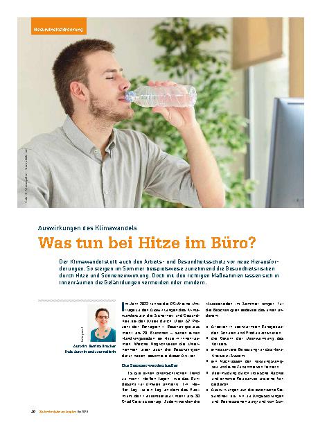 Vorschauseite 1: Auswirkungen des Klimawandels Was tun bei Hitze im Büro?