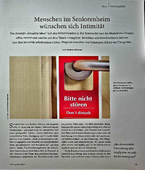 Vorschauseite 1: Menschen im Seniorenheim wünschen sich Intimität.