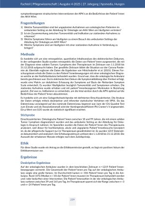 Vorschauseite 3: Identifikation von Indikatoren, die bei onkologischen Patient*innen zu einer ungeplanten Aufnahme im ambulanten Setting an einem Universitätsklinikum führten