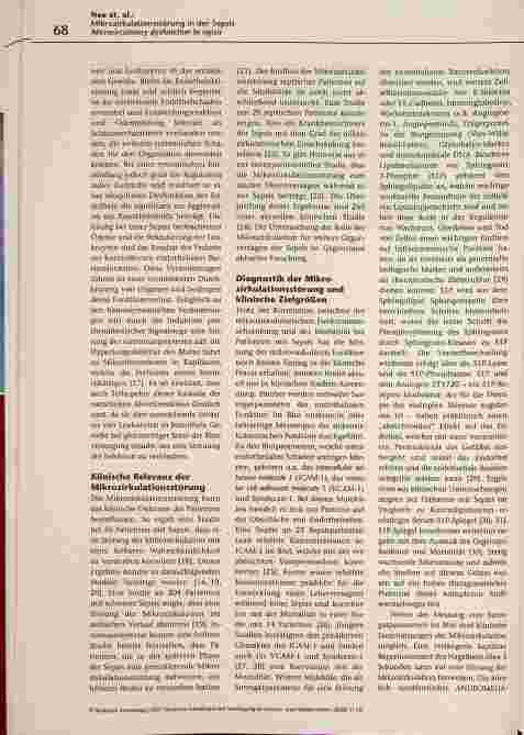 Vorschauseite 3: Mikrozirkulationsstörung in der Sepsis
