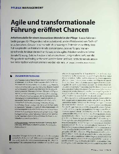 Vorschauseite 1: Agile und transformationale Führung eröffnet Chancen