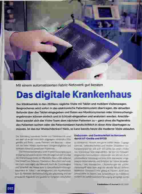 Vorschauseite 1: Mit einem automatisierten Fabric-Netzwerk gut beraten. Das digitale Krankenhaus.