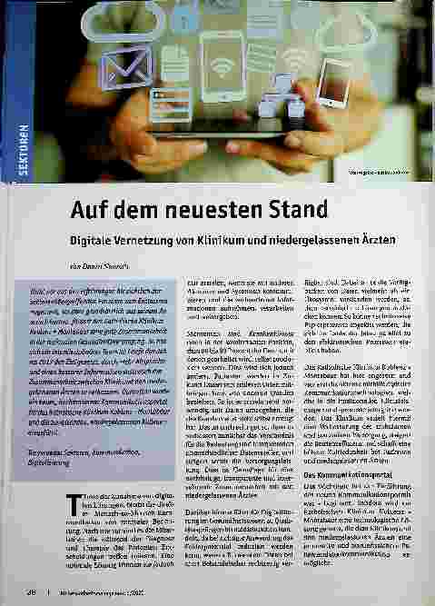 Vorschauseite 1: Auf dem neuesten Stand: Digitale Vernetzung von Klinikum und niedergelassenen Ärzten.
