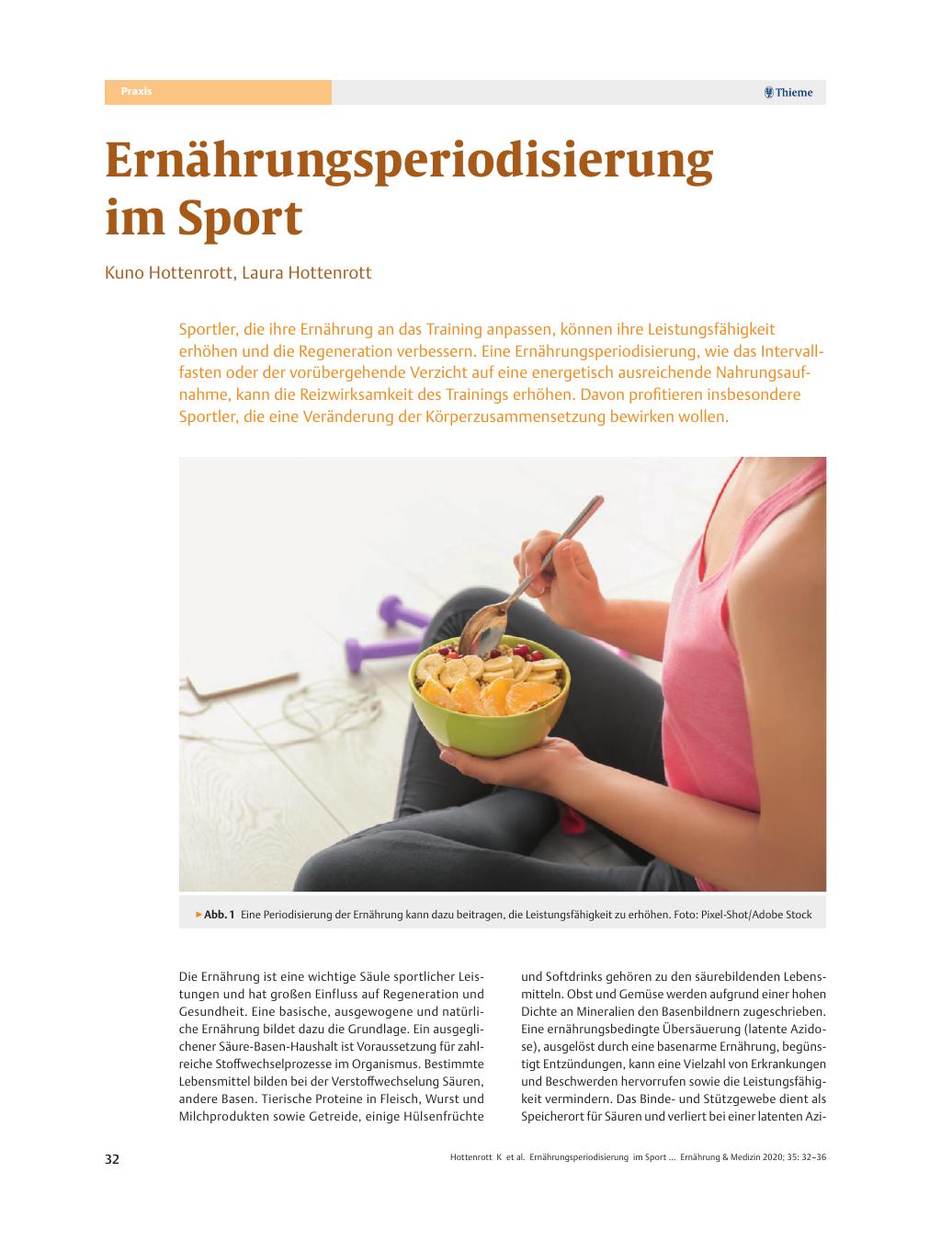 Vorschauseite 1: Ernährungsperiodisierung im Sport