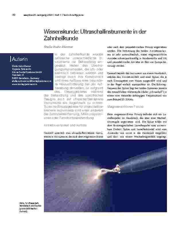 Vorschauseite 1: Wissenskunde: Ultraschallinstrumente in der Zahnheilkunde
