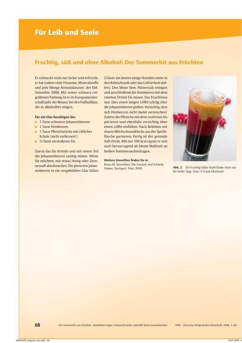 Vorschauseite 1: Fruchtig, süß und ohne Alkohol: Der Sommerhit aus Früchten