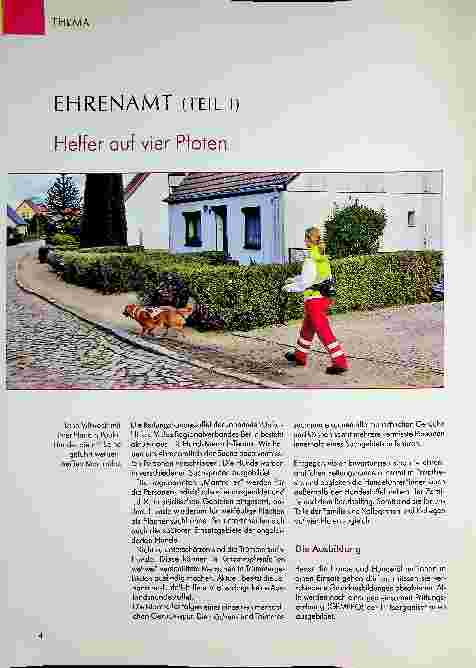 Vorschauseite 1: EHRENAMT (Teil I) Helfer auf vier Pfoten