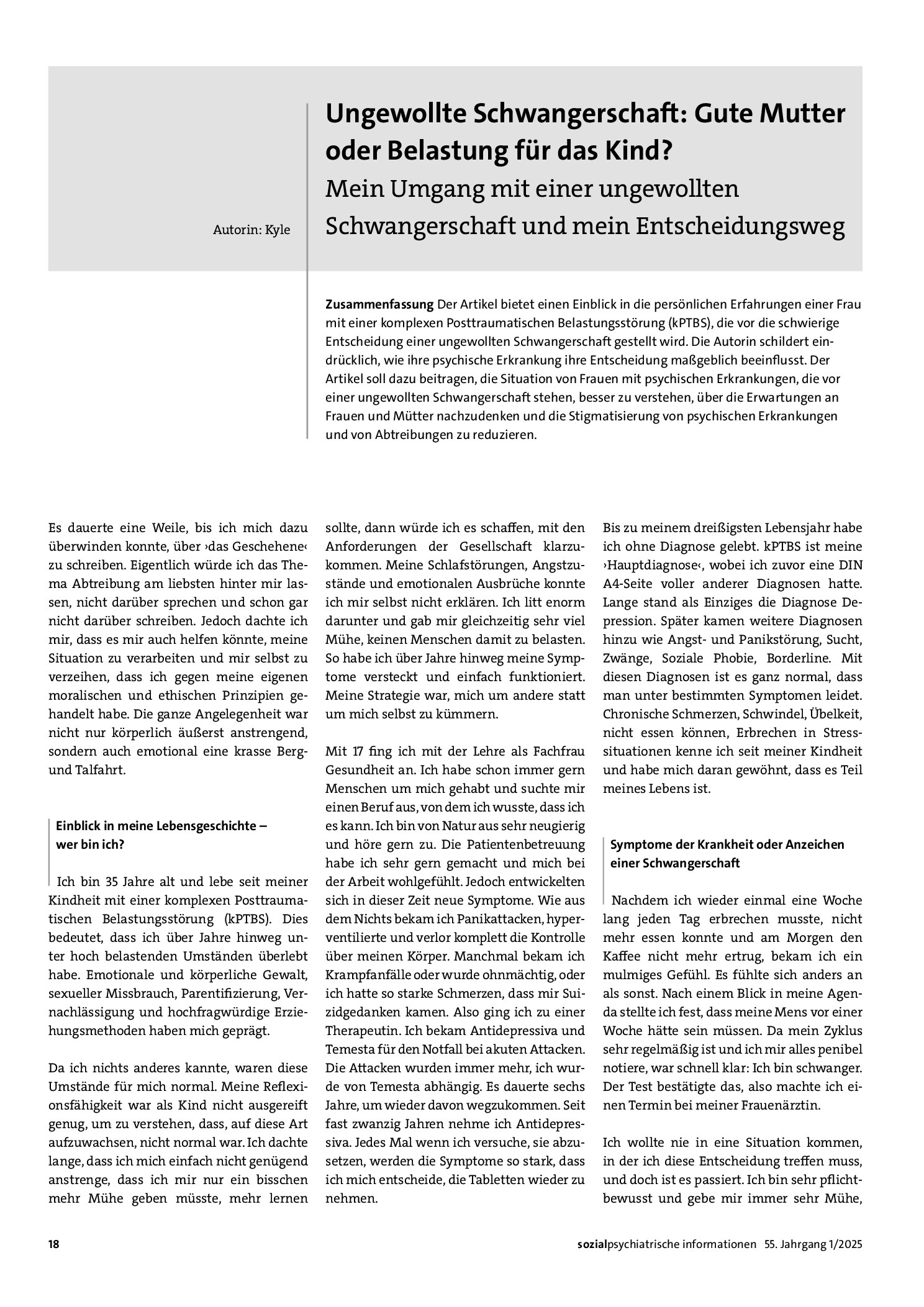 Vorschauseite 1: Ungewollte Schwangerschaft: Gute Mutter oder Belastung für das Kind? Mein Umgang mit einer ungewollten Schwangerschaft und mein Entscheidungsweg