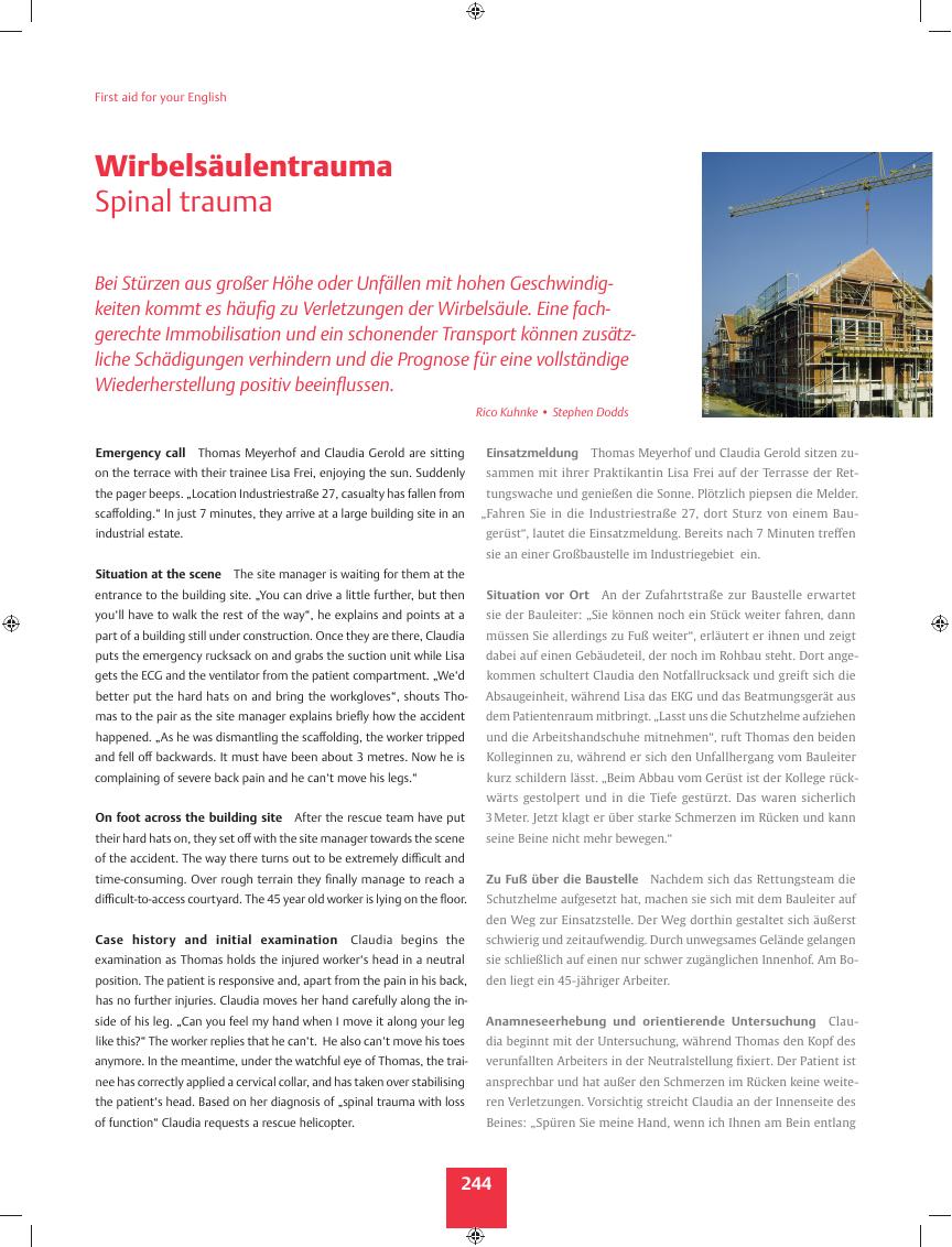 Vorschauseite 1: Wirbelsäulentrauma ? Spinal trauma