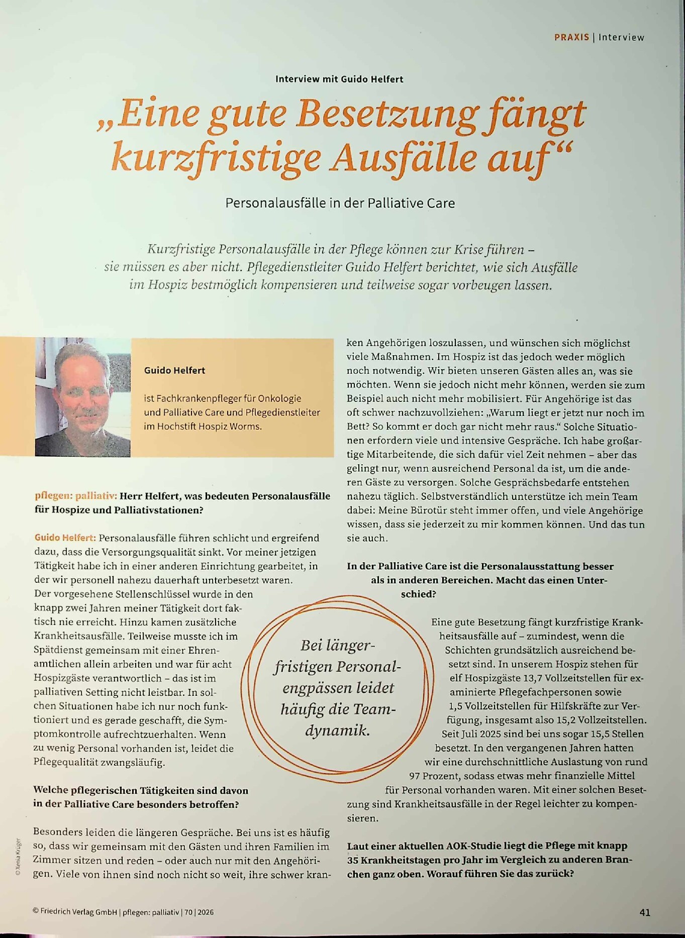 Vorschauseite 1: Eine gute Besetzung fängt kurzfristige Ausfälle auf