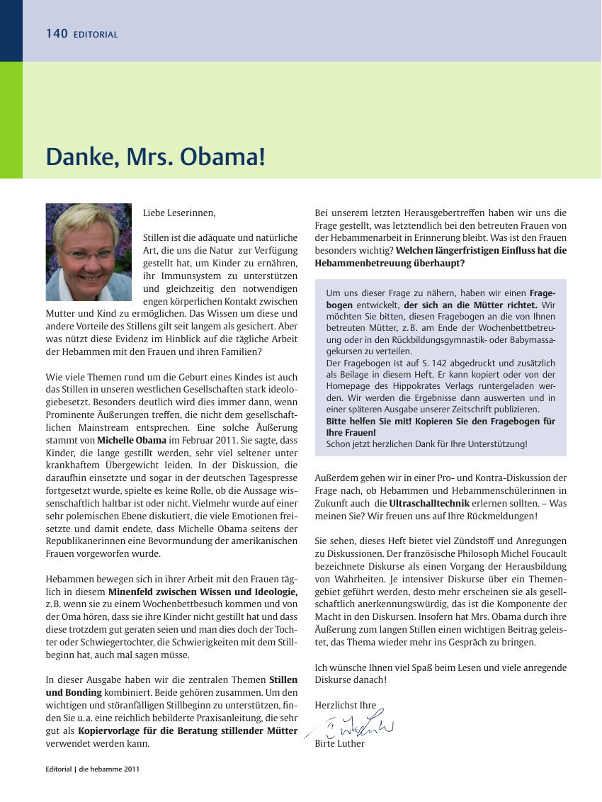 Vorschauseite 1: Danke, Mrs. Obama!