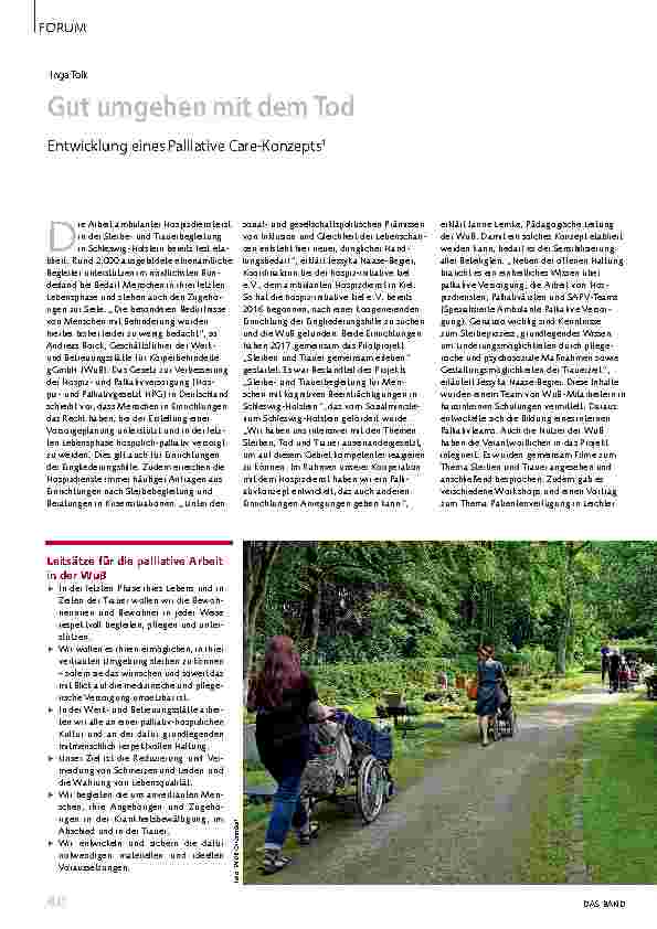 Vorschauseite 1: Gut umgehen mit dem Tod: Entwicklung eines Palliative Care-Konzepts.