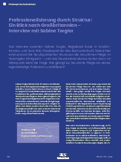Vorschauseite 2: Professionalisierung durch Struktur: Ein Blick nach Großbritannien – Interview mit Sabine Torgler