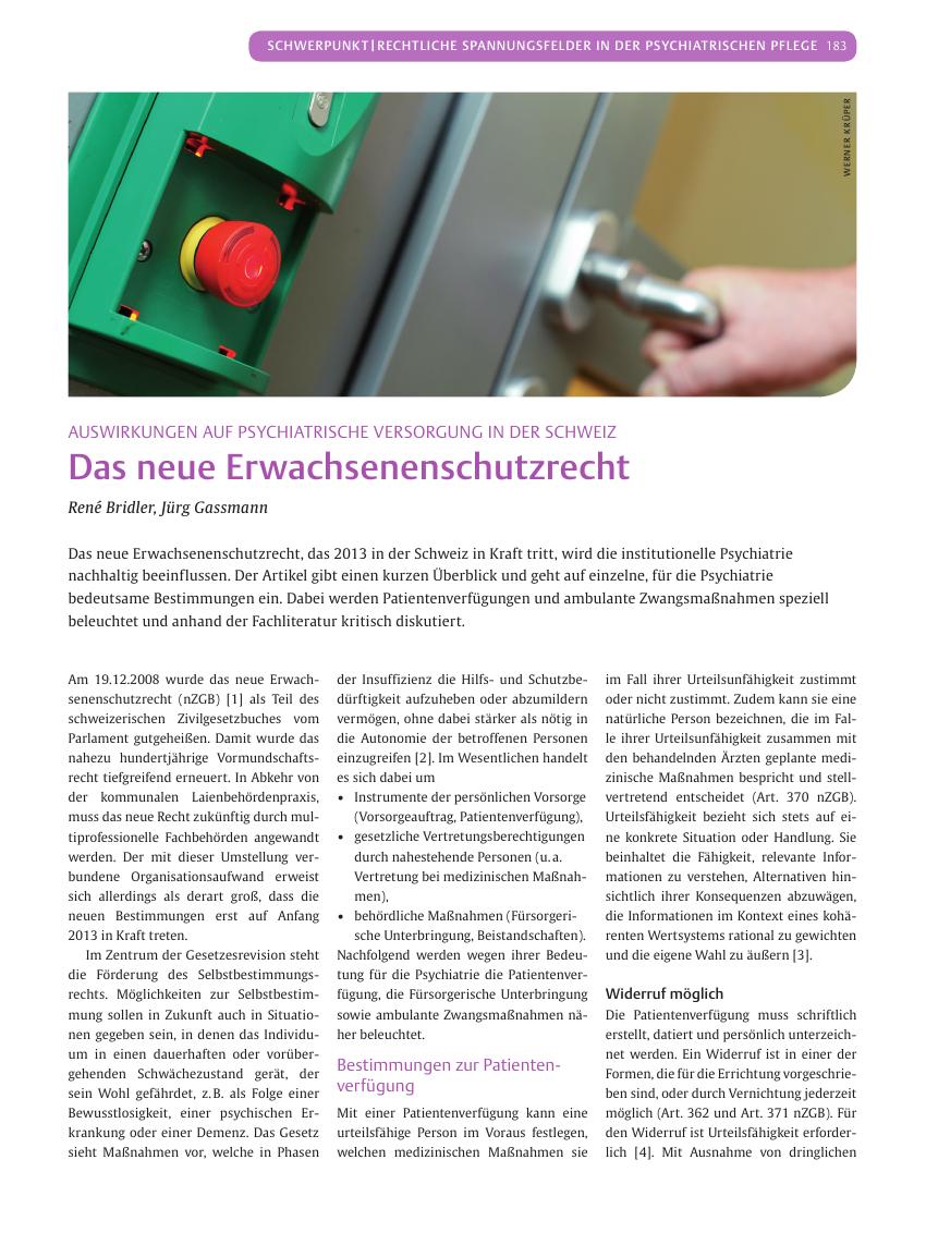 Vorschauseite 1: Das neue Erwachsenenschutzrecht