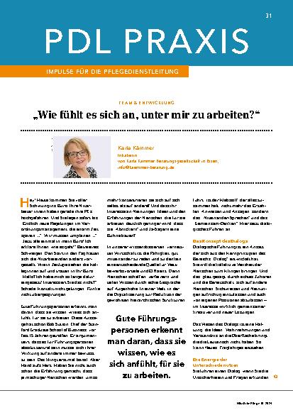 Vorschauseite 1: „Wie fühlt es sich an, unter mir zu arbeiten?“