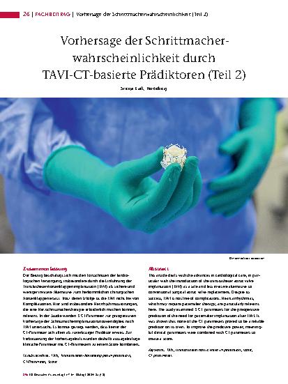 Vorschauseite 1: Vorhersage der Schrittmacher - Wahrscheinlichkeit durch TAVI-CT-basierte Prädiktoren (Teil 2)