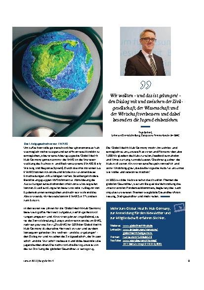 Vorschauseite 2: Global Health Hub Germany – gemeinsam globale Gesundheit voranbringen
