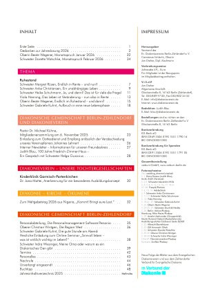 Vorschauseite 2: Die Diakonieschwester Heft 1-2026