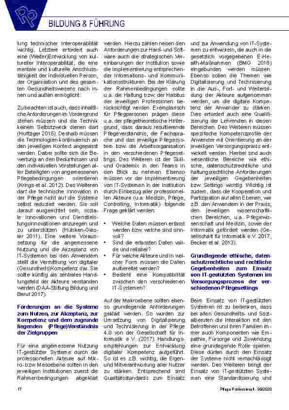 Vorschauseite 3: Digitalisierung und Technisierung in der Pflege