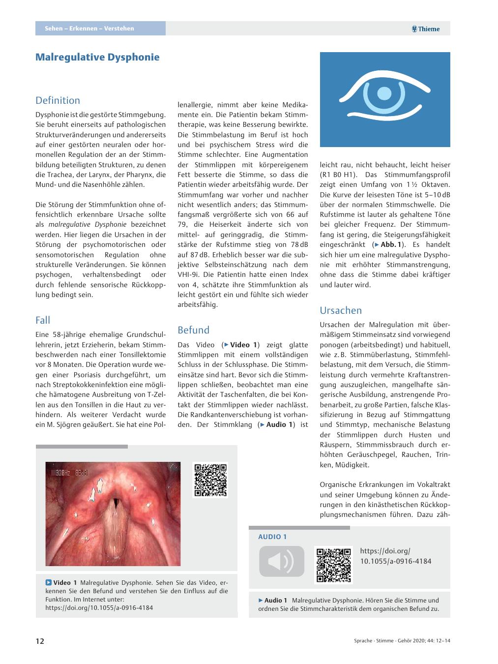 Vorschauseite 1: Malregulative Dysphonie