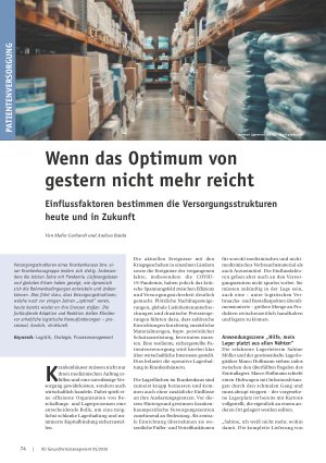 Vorschauseite 1: Wenn das Optimum von gestern nicht mehr reicht. Einflussfaktoren bestimmen die Versorgungsstrukturen heute und in Zukunft