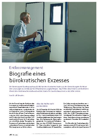 Vorschauseite 1: Entlassmanagement: Biografie eines bürokratischen Exzesses