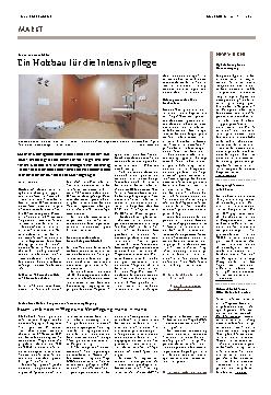 Vorschauseite 1: Ein Holzbau für die Intensivpflege