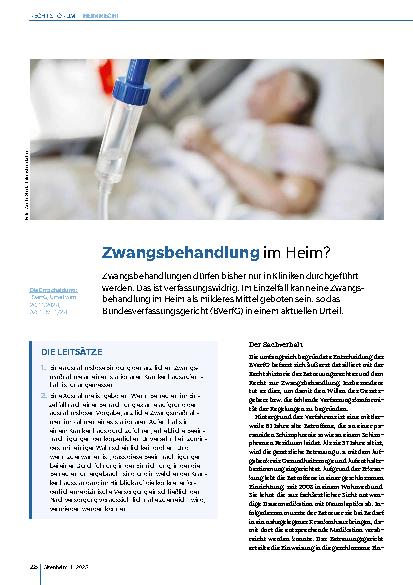 Vorschauseite 1: Zwangsbehandlung im Heim?
