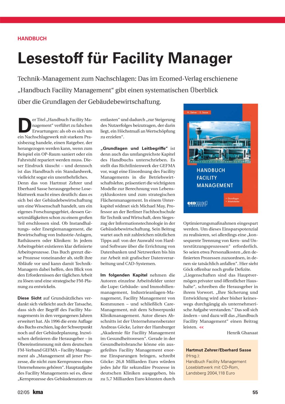 Vorschauseite 1: Lesestoff für Facility Manager