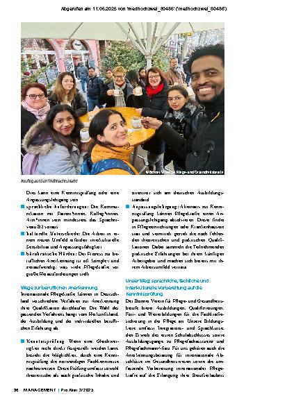 Vorschauseite 2: Internationale Pflegekräfte in Deutschland Anwerbung und Integration als Chance für die Pflegebranche