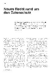 Vorschauseite 1: Neues Recht rund um den Datenschutz