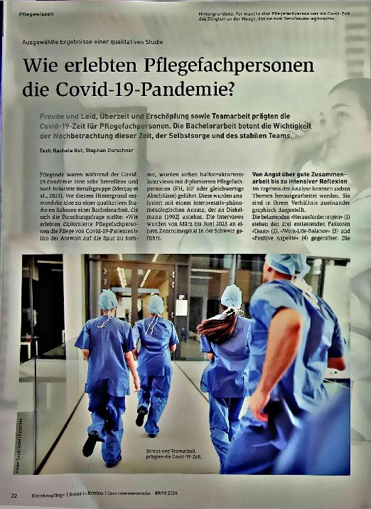 Vorschauseite 1: Wie erlebten Pflegefachpersonen die Covid-19-Pandemie?