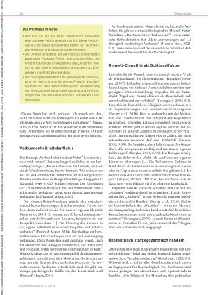 Vorschauseite 2: „Die Natur ist ein Teil von mir …“ Menschliches Selbstbild und nachhaltiges Verhalten aus Sicht der Umweltpsychologie