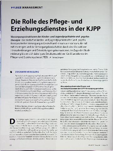 Vorschauseite 1: Die Rolle des Pflegeund Erziehungsdienstes in der KJPP