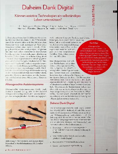 Vorschauseite 2: Daheim Dank Digital Können assistive Technologien ein selbständiges Leben unterstützen? Corrected version: Daheim Dank Digital Können assistive Technologien ein selbständiges Lebe…