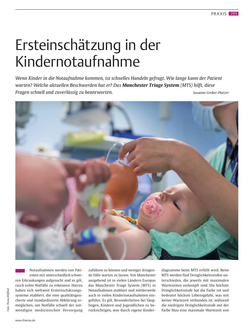 Vorschauseite 1: Ersteinschätzung in der Kindernotaufnahme