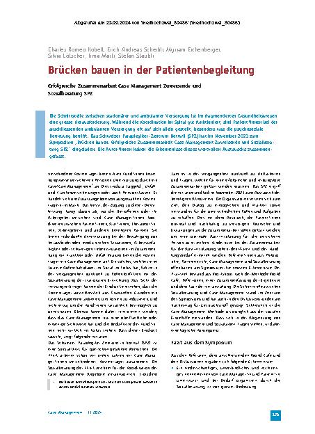 Vorschauseite 1: Brücken bauen in der Patientenbegleitung