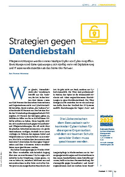 Vorschauseite 1: Strategien gegen Datendiebstahl